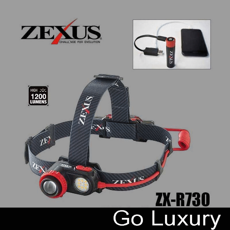 ZEXUS ZX-R730 - 1200LUMIN RECHARGEABLE HEADLAMP - Viva Fishing Australia